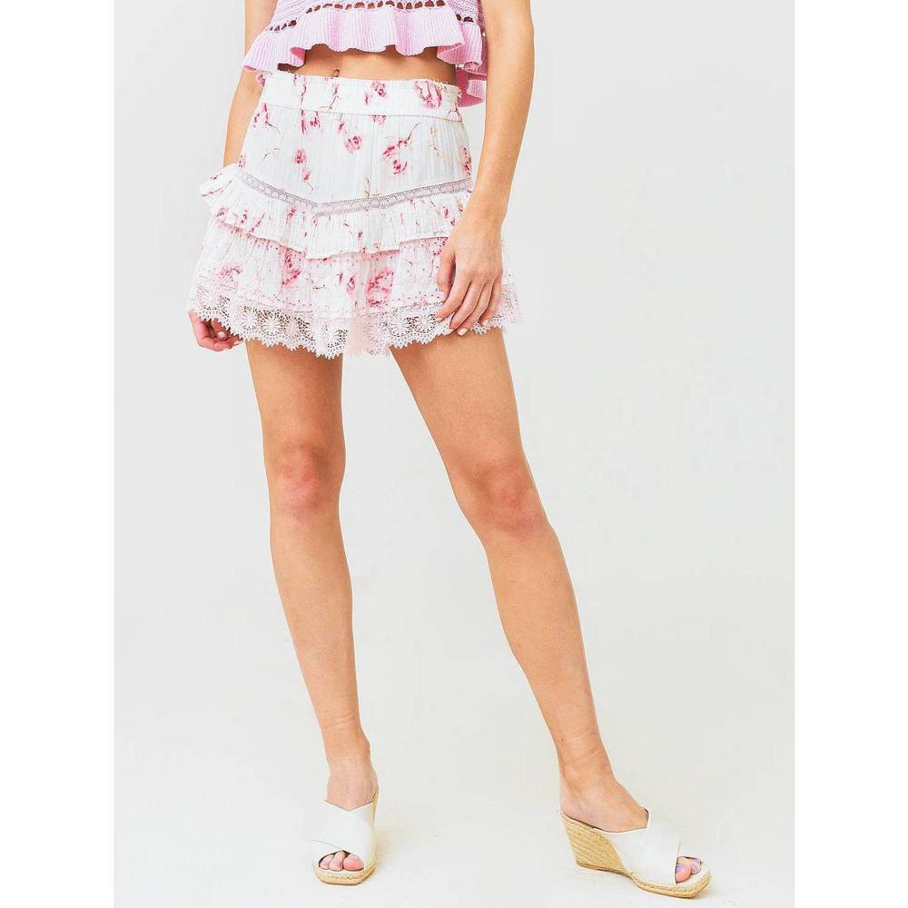 NEW LOVESHACKFANCY tanisha skirt in cherry soda - Picture 2 of 4
